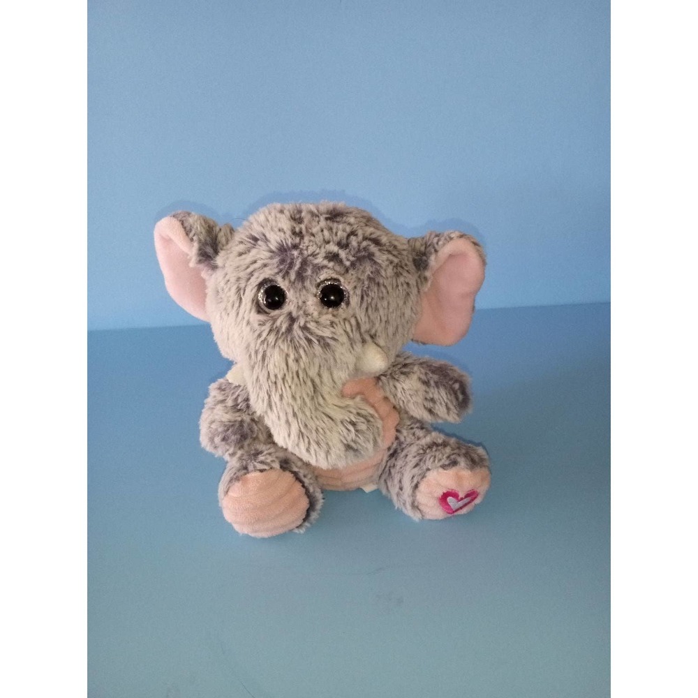 KellyToy plush elephant, grey and pink